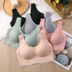 Breathable Latex Bra Seamless Women’s Underwear Sexy Push Up Bralette With Pad Vest Top Comfortable Lace Sleep Brassiere