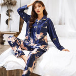 Lovers Print Dot Pajamas Set Couples Satin Pijamas Sleepwear Men&Women Causal Pyjamas Nightwear Plus Size 3XL 4XL Home Longewear