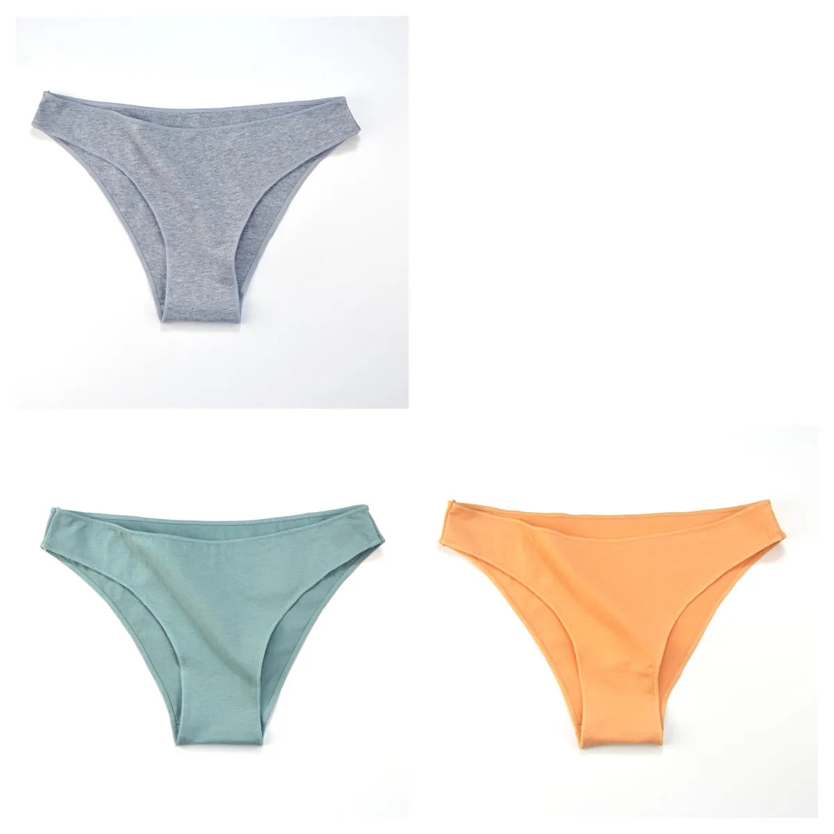 3Pcs/Set Women Cotton Bikini Briefs Skin-Friendly Low Rise Underwear Seamless Edge Soft Stretch Daily Ladies Panties M-XXL
