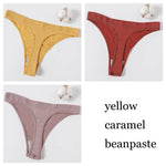 3Pcs/Set Women Brazilian Panties High Rise G-string Thongs Female Underpants Sexy Lingerie Sports Seamless Underwear M-XL T-Back