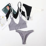 Women Seamless Bra And Panties Set Low Rise Thongs U-Shape Back Crop Top Bralette Comfort Sport Underwear Sexy Lingerie Set