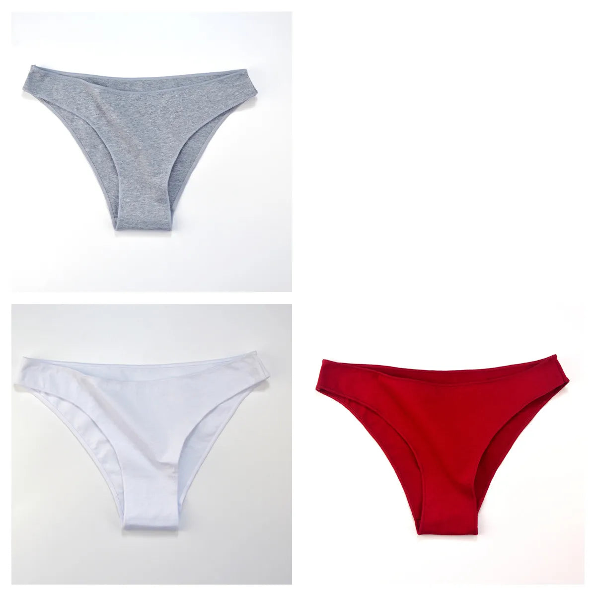 3Pcs/Set Women Cotton Bikini Briefs Skin-Friendly Low Rise Underwear Seamless Edge Soft Stretch Daily Ladies Panties M-XXL