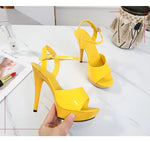 Womens High Heels Sandals 13cm Sexy Stripper Party Pumps Shoes Women Gladiator Platform Candy Color Sandals9j4r