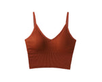 Women Tank Tops Sports Cropped Low Back Bralette Seamless Underwear Female Crop Top Sexy Lingerie Padded Camisole