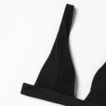 ZTVitality Black Ribbed Three Pieces Bikini 2025 New Padded High Cut Mesh Swimsuit Female Swimwear Women Beach Brazilian Biquini