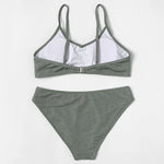 ZTVitality Sexy Solid Bikini Set 2025 New Arrival Padded Bra Push Up V-Neck Swimsuit Women Swimwear Summer Brazilian Beachwear
