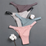 Sexy Low Rise Cotton Panties for Women Female Briefs Pantys LadiesLetter Belt Underwear Girls M-XL Intimates Lingerie FINETOO