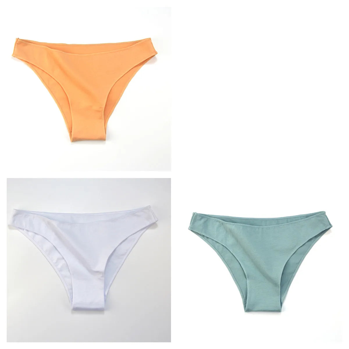 3Pcs/Set Women Cotton Bikini Briefs Skin-Friendly Low Rise Underwear Seamless Edge Soft Stretch Daily Ladies Panties M-XXL