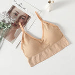 Crop Tops Women's Underwear Sexy Low Back Bralette Camis Non adjustable shoulder straps Bra Bandeau With breast pads Tank Vest
