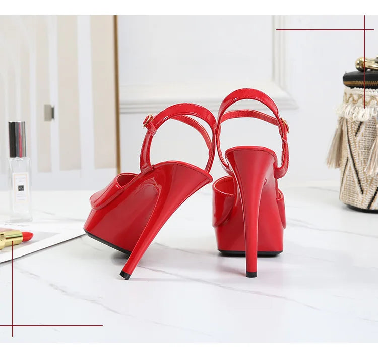 Womens High Heels Sandals 13cm Sexy Stripper Party Pumps Shoes Women Gladiator Platform Candy Color Sandals9j4r