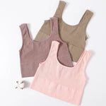 Women Crop Top Seamless Underwear Ribbed Bralette O Neck Bra Tops Female Bra Crop Top Fashion Tanks Top Streetwear Camisole