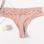 2Pcs/Set Seamless Thongs Panties Women High Rise Underwear Sexy Lingerie Bottoms Female Underpants Hollow G-String Pantys M-L