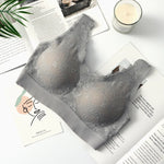 Thailand Latex Wireless Lace Bra – Push-Up, Seamless, Removable Pads, Beautiful Back Design for Daily Wear & Sleep