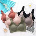 Breathable V-Neck Gather Seamless Bralette Sexy Thai Latex Bra Women's Underwear Wireless Push Up Brassiere Ladies Lingerie