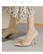 Women Pumps Luxury Female High Heels Metal Pointed Toe Professional Dress Party Ladies Office Shoe 2021Summer Fashion Large Size