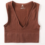 Summer Crop Top Women V-Neck Tanks Sexy Lingerie Sleeveless Short Tee Rib Fitness Underwear Sport Seamless Bra Tops Camisole