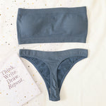Women Strapless Bra And Panties Set Bandeau Bra High Waist Thong Seamless Underwear Sexy Tube Bra Female Sexy Lingerie Set M-XL