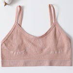Women U-Neck Thin Strap Ribbed Wireless Bralette Push Up Bras Sport Seamless Underwear Without Pads Sexy Lingerie Crop Top M-XL