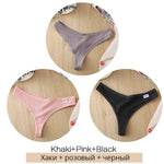 3Pcs/Set Women Cotton Thongs Panties Sexy Low Waist G-String Briefs Ladies Brazilian Lingerie Girls Breathable Intimates Bikini