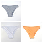 3Pcs/Set Women Cotton Bikini Briefs Skin-Friendly Low Rise Underwear Seamless Edge Soft Stretch Daily Ladies Panties M-XXL