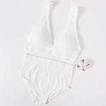 Women's Seamless Bra Panties Set Female Wirefree Brassiere Top Sports Underwear High Waist Briefs V Neck Sexy Lingerie Set