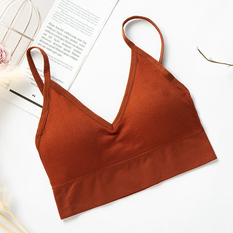 3Pcs/Set Women Sexy Crop Tops Seamless Bra Female Streetwear Sport Crop Top Tee Solid Color Underwear Lingerie Push Up Bra