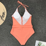 2025 Sexy Lace Up Halter Female Swimwear One Piece Swimsuit Women Backless Monokini with Waist Belt Bathing Suit Swim Bodysuit