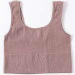 Women Crop Top Seamless Underwear Ribbed Bralette O Neck Bra Tops Female Bra Crop Top Fashion Tanks Top Streetwear Camisole