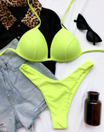 2025 Halter Bra Cup Bikini Sexy Swimsuit Female White Swimwear Women Push up Bikini set Brazilian Bathing Suit Bandeau Swim suit