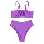 ZTVitality Folds Green Bikinis 2025 New Arrival Sexy Bikini Push Up Straps Padded Bra High Waist Swimsuit Female Swimwear Women