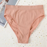 3Pcs/Set Seamless Panties Women High Waist Briefs High Cut Sports Bottom Underwear Female Stretch Rib Underpants Sexy Lingerie