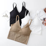 Women Tube Tops Seamless Bra Crop Top Sports Underwear Streetwear Fitness Tops Cami With Removable Pads Solid Color Lingerie