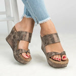 Women SandalsNew Wedges Shoes Women Summer Sandals Wedge Heels Flip Flops Chaussures Femme Plus Size High Heels Sandals