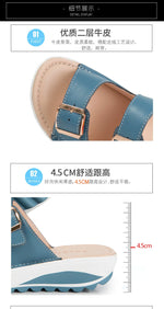 2021New Women Sandals Wedges Sandals Ladies Open Toe Round Toe Buckle Black Yellow White Platform Sandals Shoes
