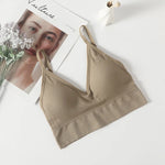 Crop Tops Women's Underwear Sexy Low Back Bralette Camis Non adjustable shoulder straps Bra Bandeau With breast pads Tank Vest
