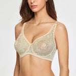 Womens Ultra-thin See Through Bras For Men Mesh Seamless Bralette Embroidery Sexy Lingerie Plus Size Brassiere