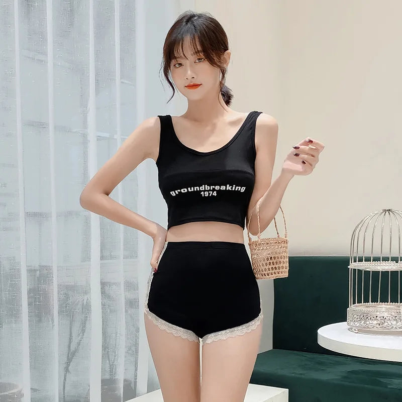 Ice Silk Safety Pants Women Shorts High Rise Underwear Sexy Lingerie Summer Under Skirt Shorts Female Lace Panties