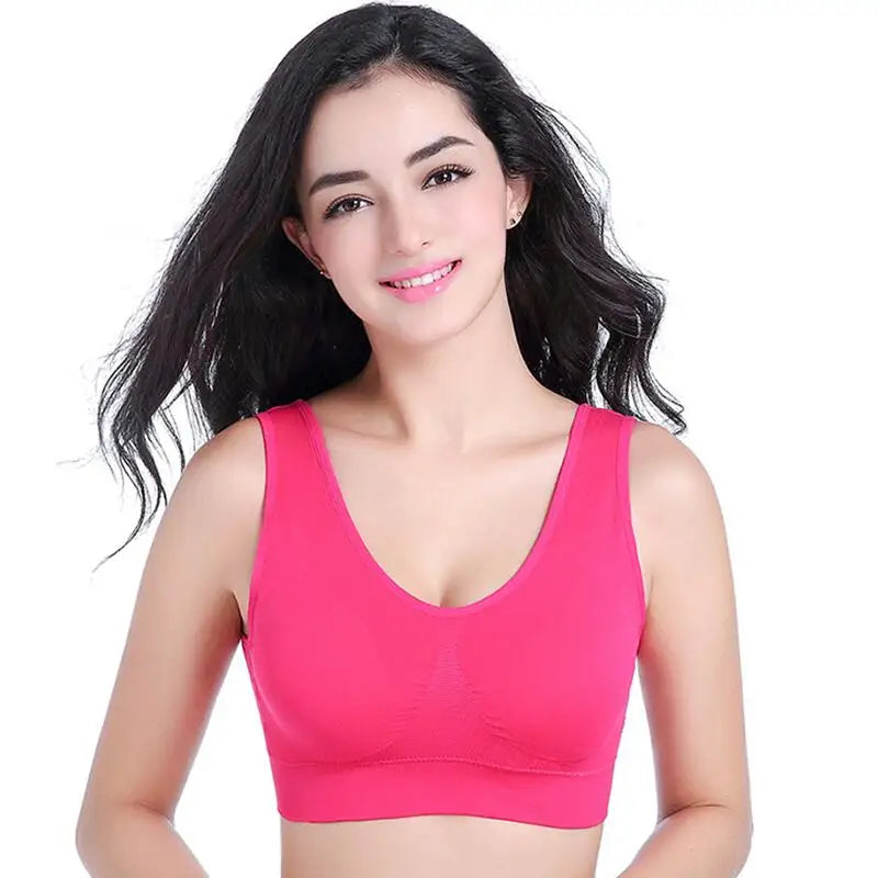 Shockproof Sports Yoga Bra for Women Removable Breast Pad S-7XL Sexy Elastic Back Cotton Sleep Bra Comfortable Sleepwear Top