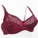 Womens Lager Bosom Lace Perspective Bra Sexy Lingerie Underwire Embroidery Floral Bralette Plus Size Brassiere B C D DD E F Cup