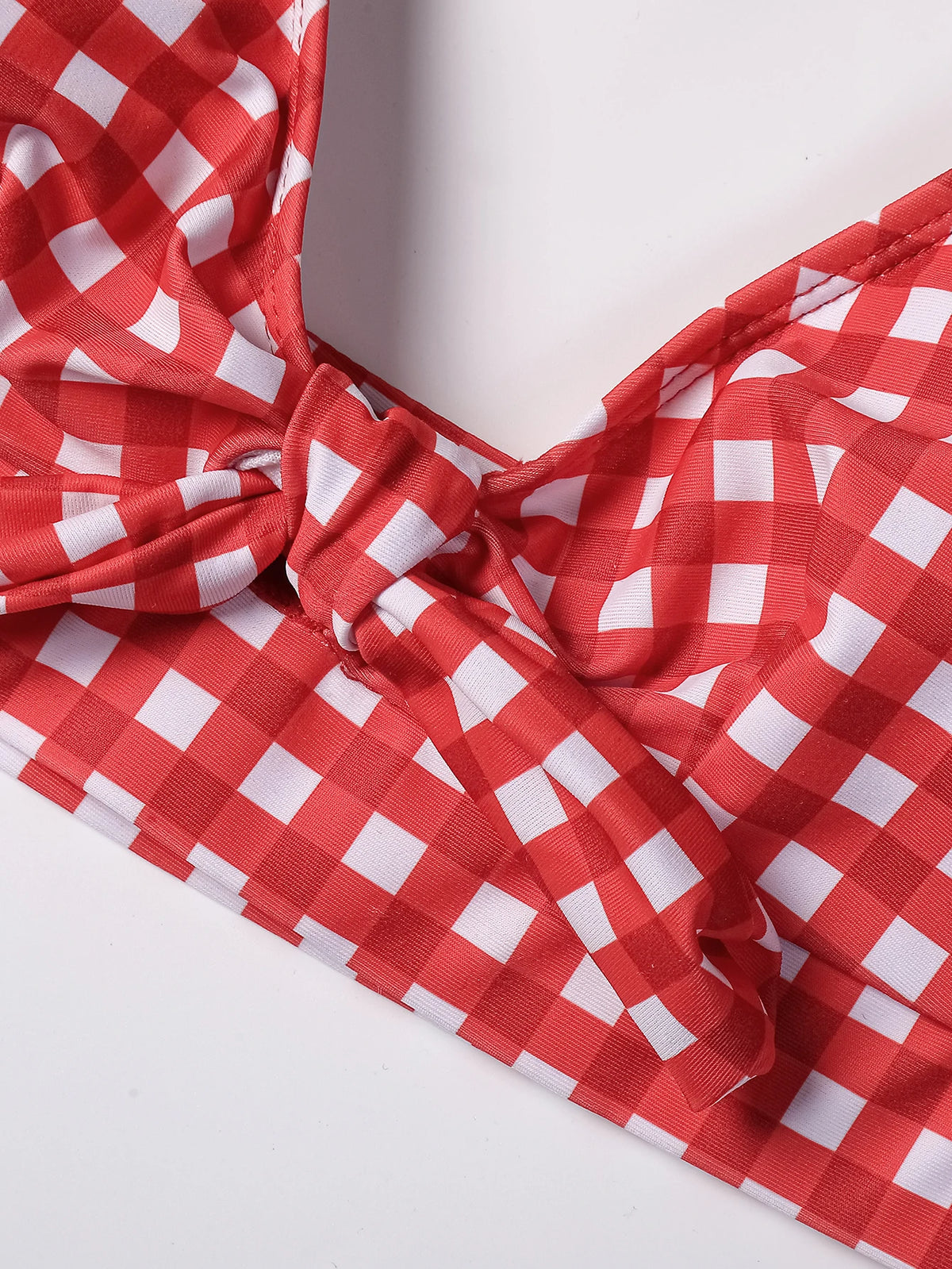 ZTVitality Bow Plaid Bikinis Push Up Sexy Bikini 2021 Hot Sale Straps Padded High Waist Swimsuit Retro Swimwear Women Biquini