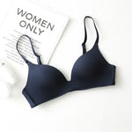 Thin Triangular Cup Bra Adjustable Shoulder Strap Gather Brassiere Wireless Anti-glare Bralette Seamless Sleeping Women Lingerie