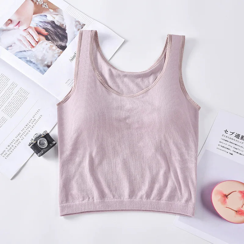 Women Tank Top Sexy Lingerie Female Camis Top Sleeveless Vest Underwear Knitted Top SexyTee Summer Tanks Padded Camisole