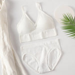 Sexy Women Bra Panties Set High Rise G-String Sports Bra Top Seamless Underwear Fitness Bra Top Female Lingerie Set Intimates