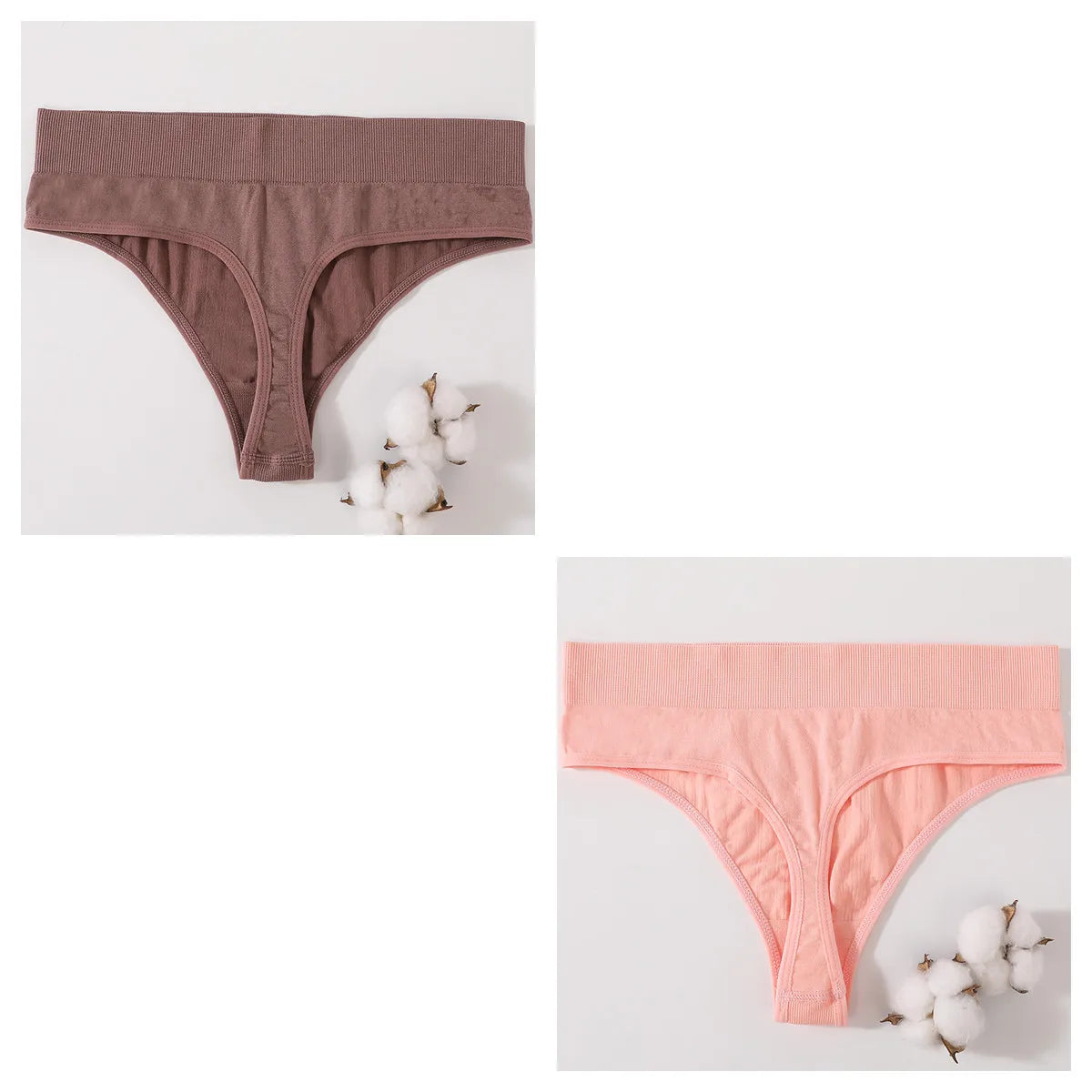 2Pcs/Set Women Panties High Waist Panties Sexy Bodyshaper Thongs Female Underpants Seamless Underwear Sports G-string Intimates