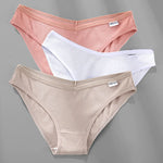 3PCS M-2XL Women Cotton Panties Briefs Female Sexy V Wasit Underwear Ladies Underpants Pantys Girls Plus Size Intimates Lingerie