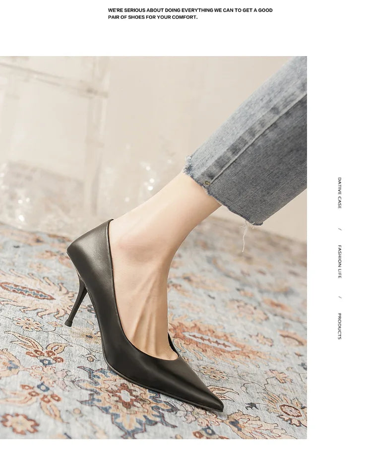 Pumps shoes Women Fashion Office Basic High Heels Work Lady Shoes Black Pink Green Thin Heels Brand Point Toe998