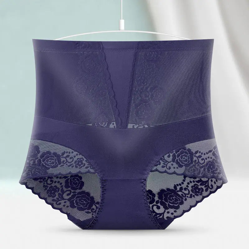Women Lace Embroidery Flowers Panties Sexy High Waist Butt Lifter Briefs Health Tummy Slim Seamless Underwear Plus Size Knickers