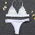 3D Flower Wrinkled Crinkled Bikini 2026 Women Bikinis Female Brazilian Swimwear Two pieces Swimsuit Bikini Set Bathing Suit Swim