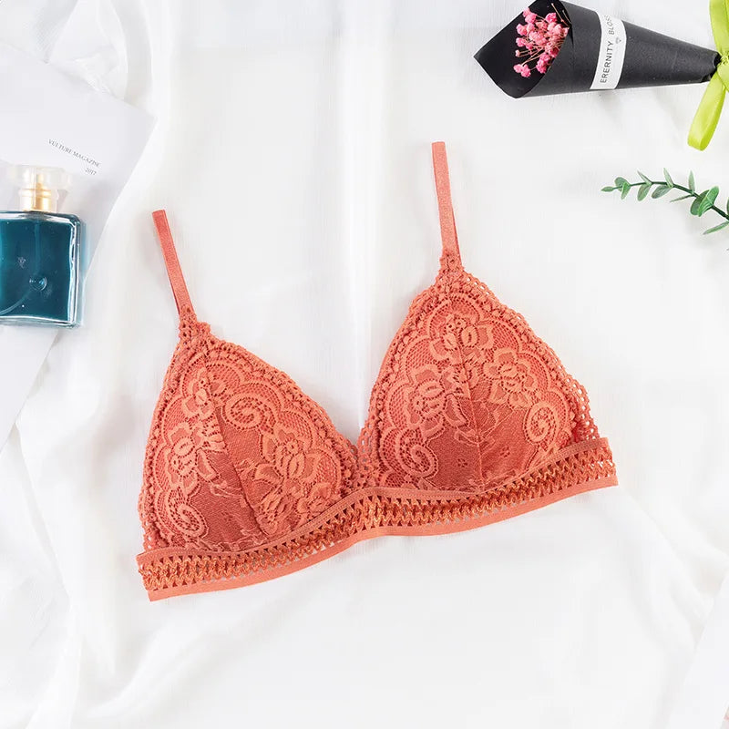 Women Lace Bralette Push Up Bras Female Wire Free Brassiere Backless Underwear Push-Up Bra Removable Pads Sexy Lingerie