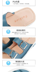 2021New Women Sandals Wedges Sandals Ladies Open Toe Round Toe Buckle Black Yellow White Platform Sandals Shoes